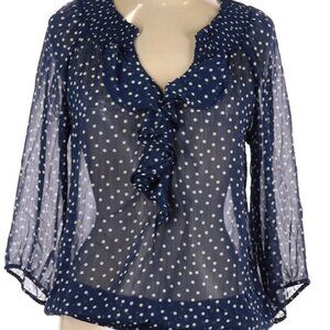 Old Navy Polka Dot Flirty Blue Blouse Top  XXL